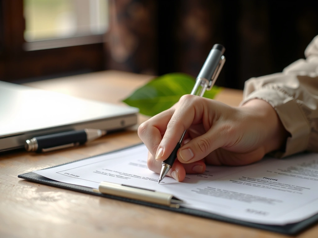 Unterschrift auf Vertrag